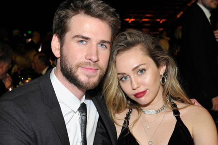 Liam Hemsworth and Miley Cyrus.
